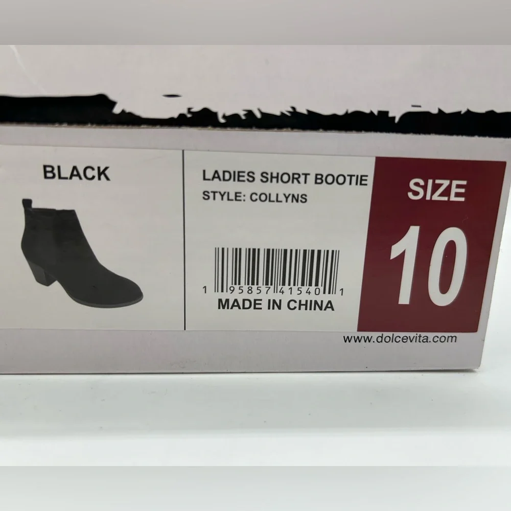 DV by Dolce Vita Collyns Black Faux Suede Ankle Booties Size 10 New With Box - Picture 11 of 12